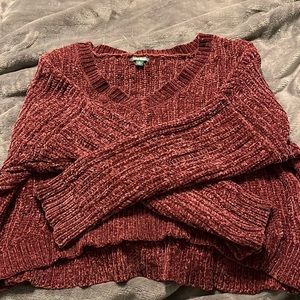 Burgundy Oversized Wild Fable Chenille Sweater